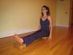 Dandasana on Blocks